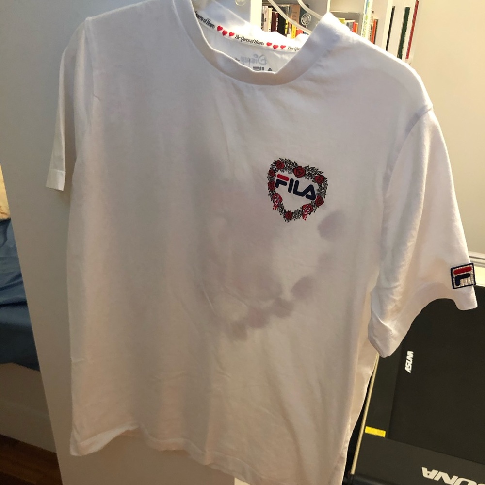FILA- queen of hearts white shirt - Woman’s Large